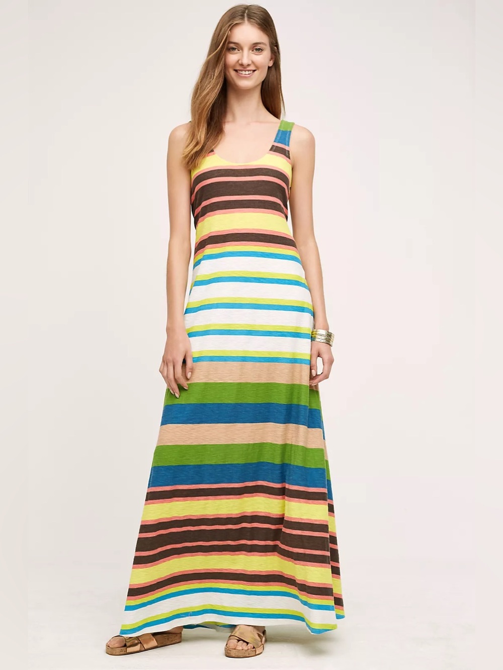 Anthropologie Plenty by Tracy Reese Spectrum Stripe Maxi Dress XS Sleeveless - Picture 1 of 13